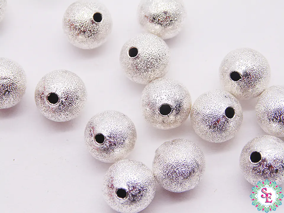 BOLA COARRUGADA METALICA PLATEADA 10MM  X 50 UND  1