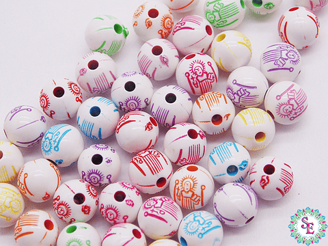 BOLA ACRILICA # 8MM SAN BENITO MIX COLOR PAQ X 125 GRAMOS 