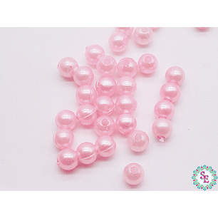 PERLA DE PLASTICO # 6MM ROSADO PQ*500 GRAMOS