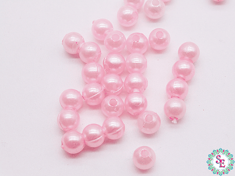 PERLA DE PLASTICO # 6MM ROSADO PQ*500 GRAMOS