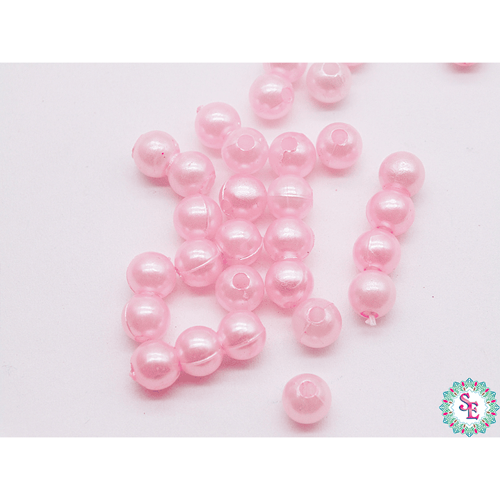 PERLA DE PLASTICO # 6MM ROSADO PQ*500 GRAMOS 1