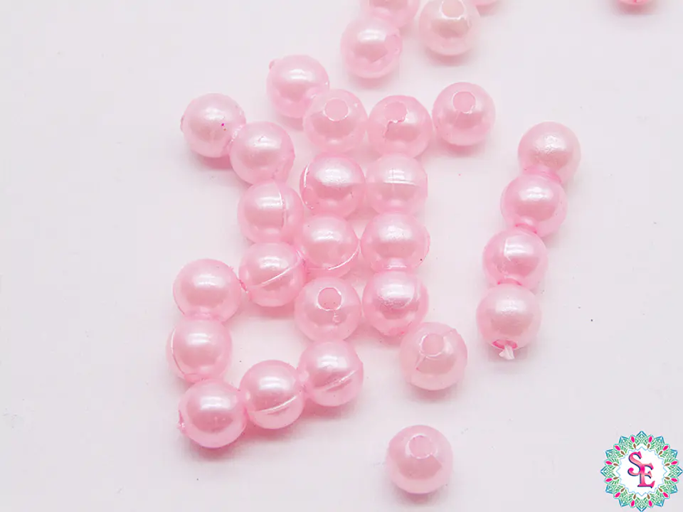 PERLA DE PLASTICO # 6MM ROSADO PQ*500 GRAMOS 1