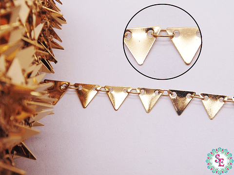  ACERO DORADO CADENA TRIANGULO 7*6MM