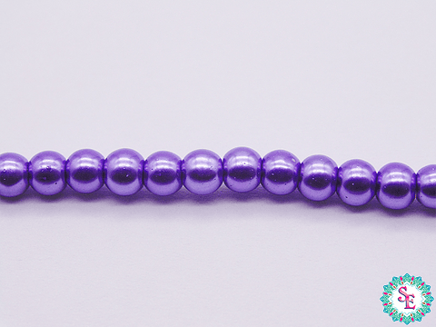 PERLA DE VIDRIO # 4MM MORADO X 205 UND APROX 
