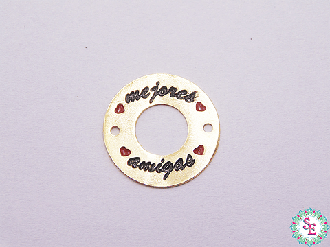 ORO GOLFI TERMINAL REDONDO MEJORES AMIGAS 15MM X UND 