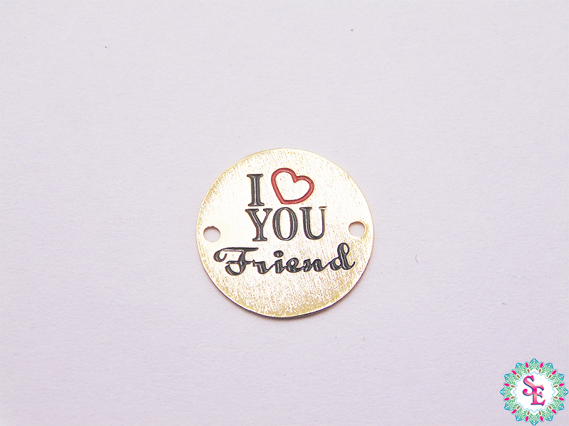 GOLD GOLFI ROUND END I YOU FRIEND 15MM X UND