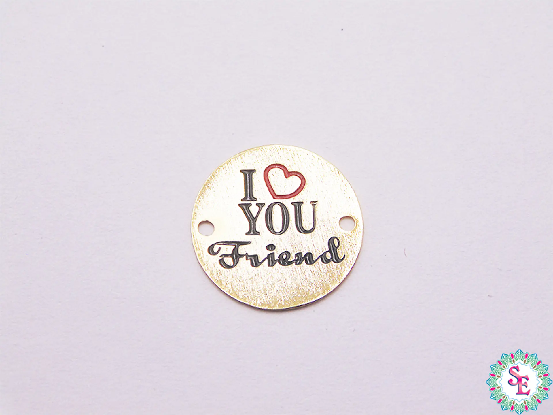 GOLD GOLFI ROUND END I YOU FRIEND 15MM X UND 1