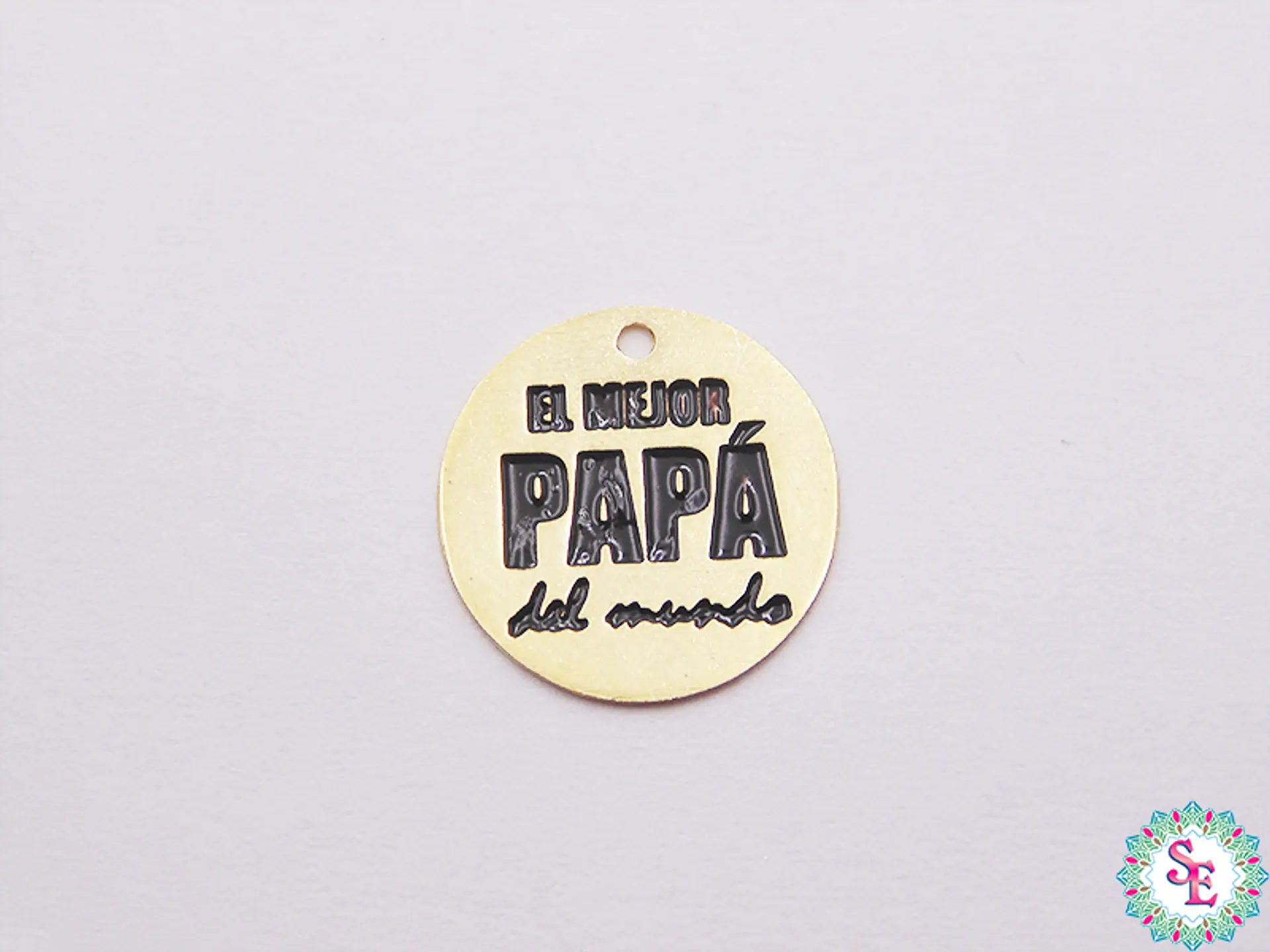 GOLD GOLFI ROUND PENDANT THE BEST POPE 15MM X UND 1