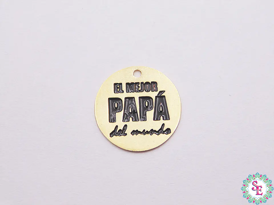 GOLD GOLFI ROUND PENDANT THE BEST POPE 15MM X UND 1