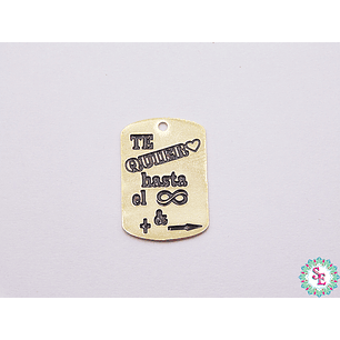 ORO GOLFI TERMINAL RECTANGULO TEQUIERO HASTA TE QUIERO HASTA EL INFINITO 20*18MM X UND