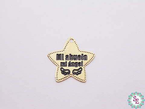 ORO GOLFI DIJE ESTRELLA MIABUELA MI ANGEL 17MM X UND 