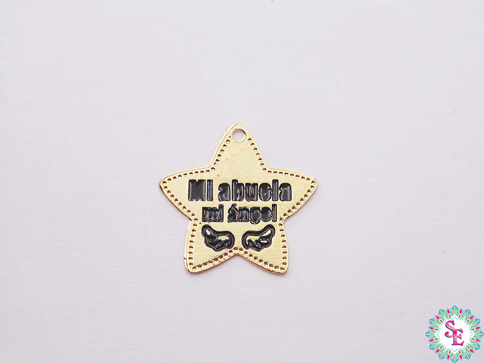 ORO GOLFI DIJE ESTRELLA MIABUELA MI ANGEL 17MM X UND  1