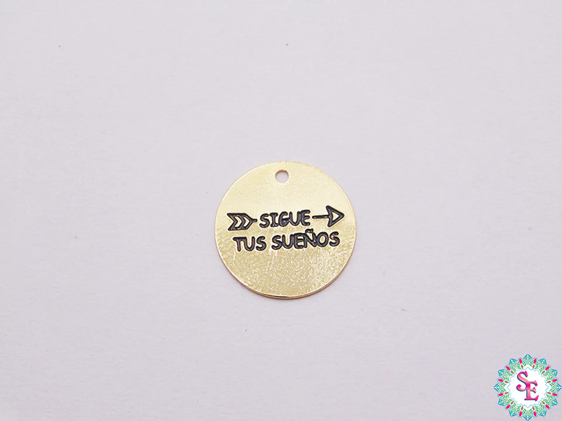 ORO GOLFI DIJE REDONDO SIGUE TUS SUEÑOS 13MM X UND  1