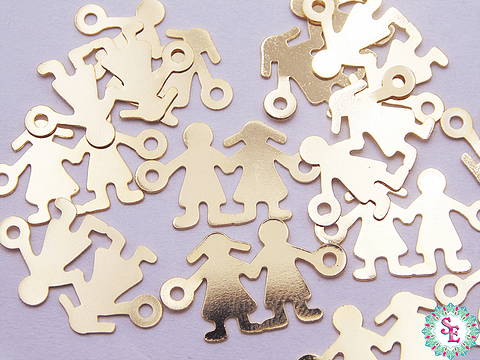 ORO GOLFI METALICO MINI TERMINAL PAREJA 18MM 