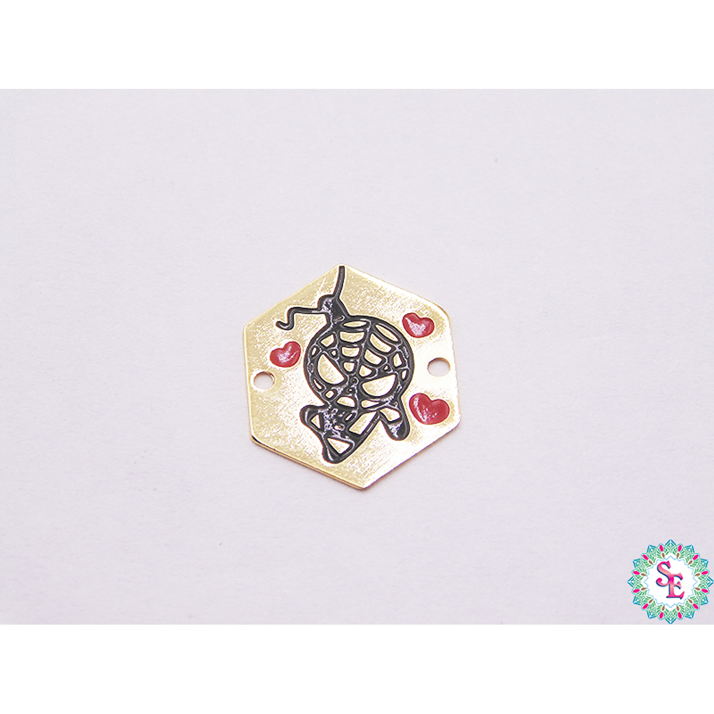 ORO GOLFI TERMINAL RECTANGU HOMBRE ARAÑA 15MM X UND  1