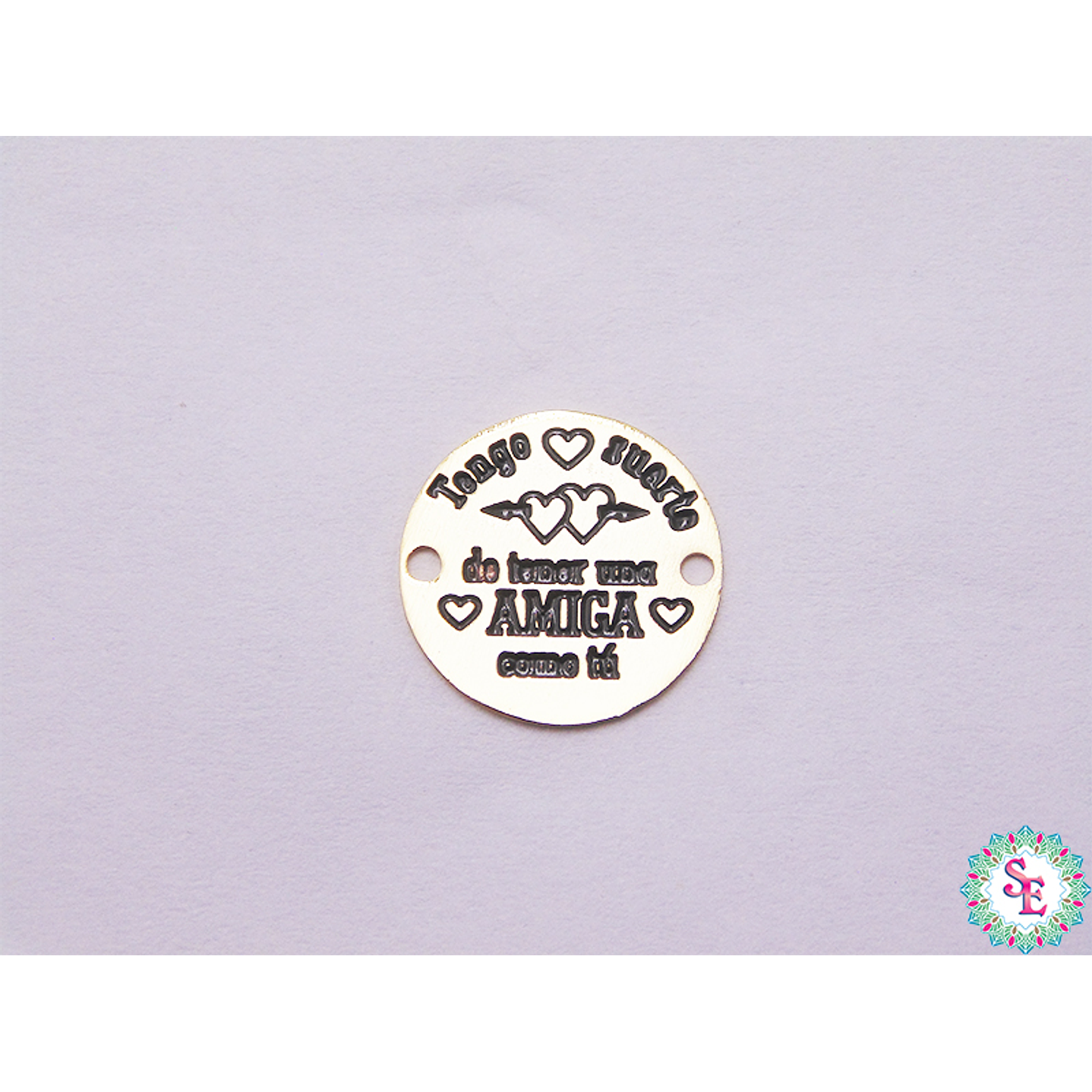 GOLD GOLFI ROUND TERMINAL I AM LUCKY 15MM X UND 1