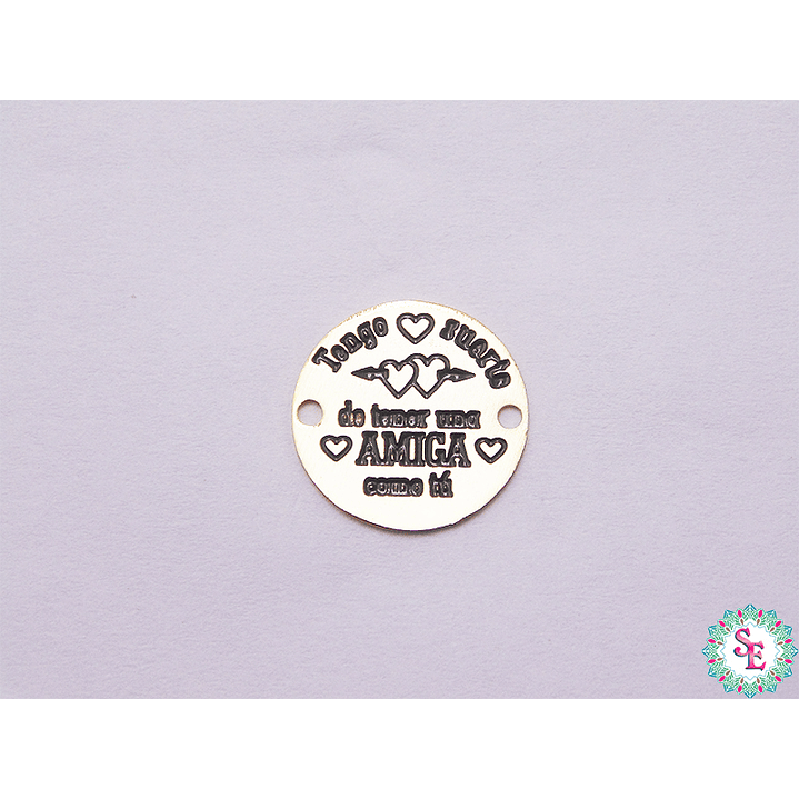 GOLD GOLFI ROUND TERMINAL I AM LUCKY 15MM X UND 1