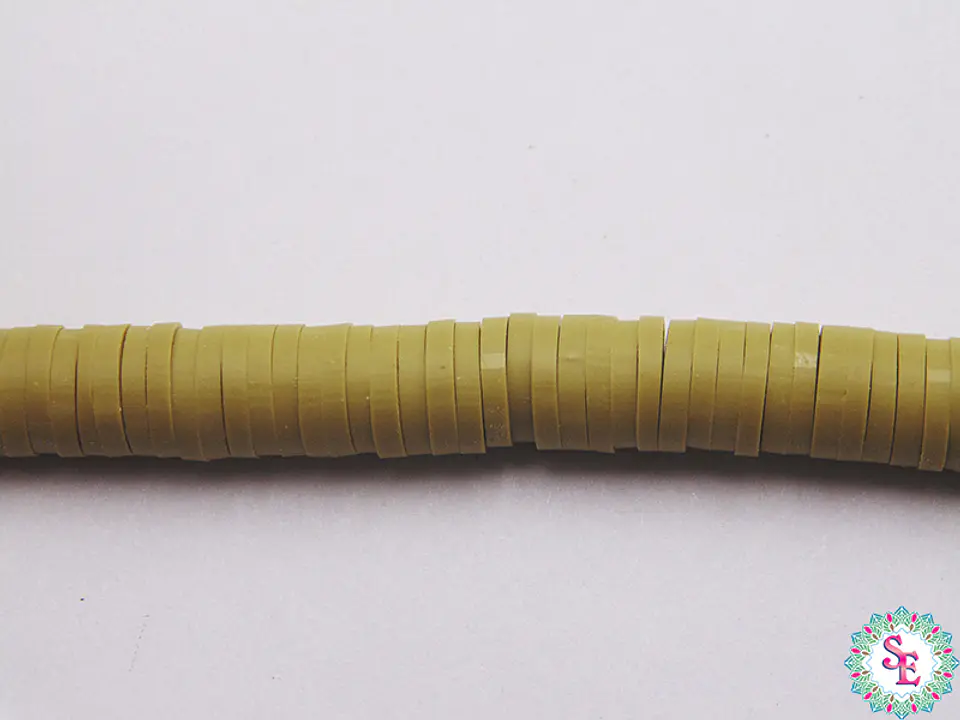 FIMO DISC 6MM OLIVE GREEN STRIP 41CM X STRIP 1