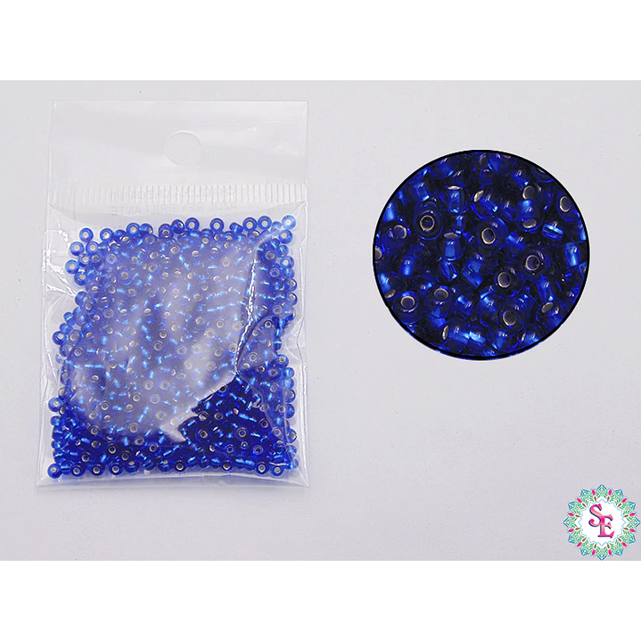 CHAQUIRA CHECA 8/0 AZUL REY BRILLANTE X 20 GRAMOS  1