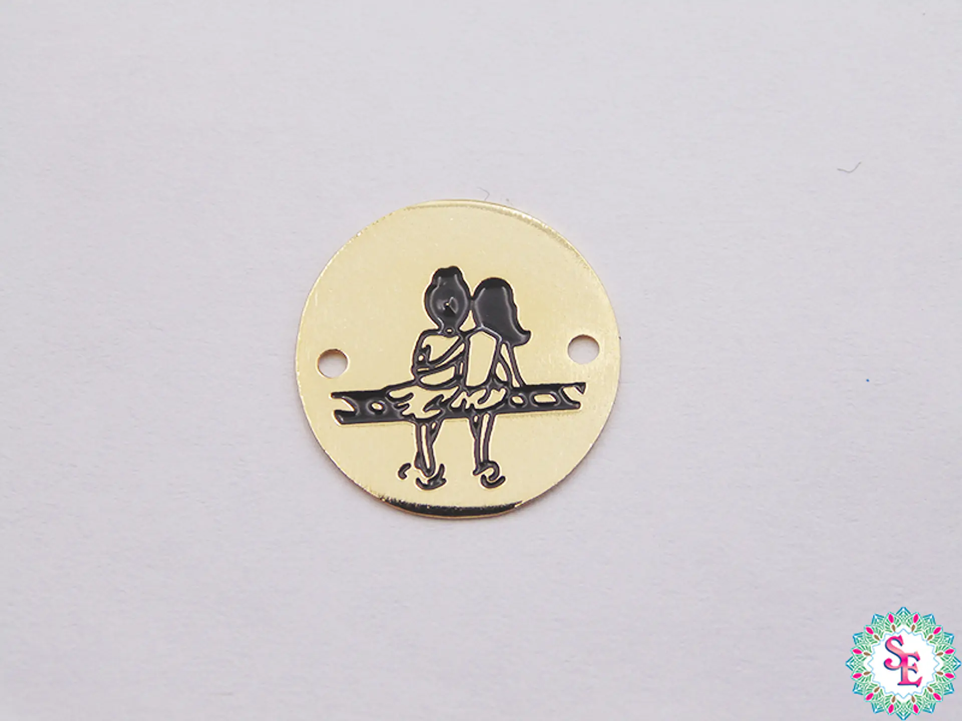 ORO GOLFI TERMINAL REDONDO PAREJA SENTADA 15MM X UND  1