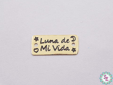 ORO GOLFI TERMINAL PLACA LUNA DE MI VIDA 18MM X UND 