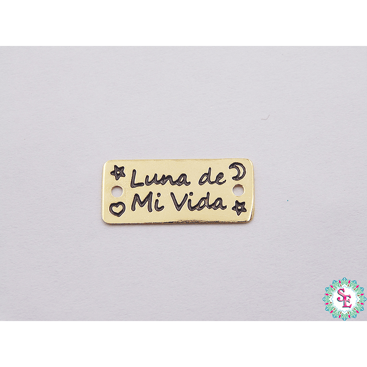 ORO GOLFI TERMINAL PLACA LUNA DE MI VIDA 18MM X UND  1