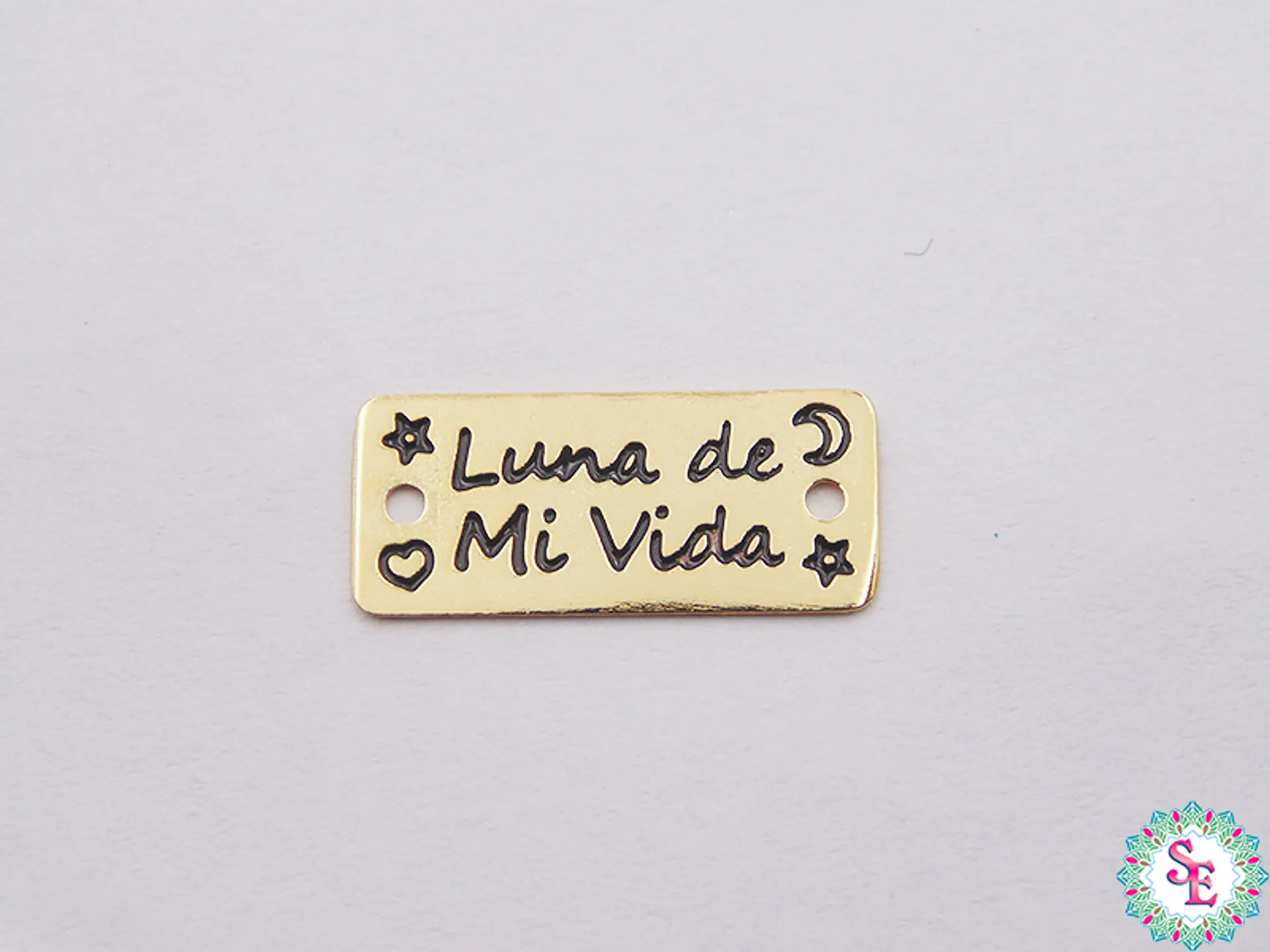 ORO GOLFI TERMINAL PLACA LUNA DE MI VIDA 18MM X UND  1
