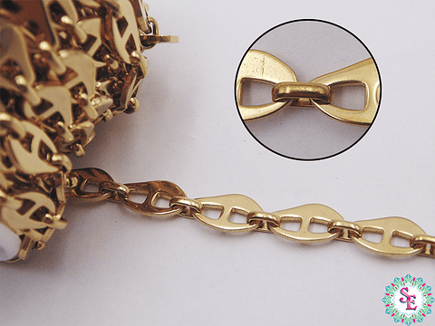 ACERO DORADO CADENA PLANA GRUESA 13*8MM # 115