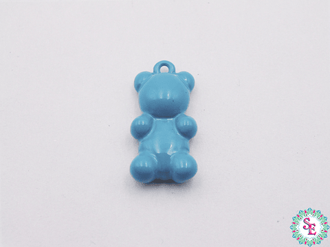 RODIO DIJE PINTADO OSO AZUL TURQUEZA 16MM 