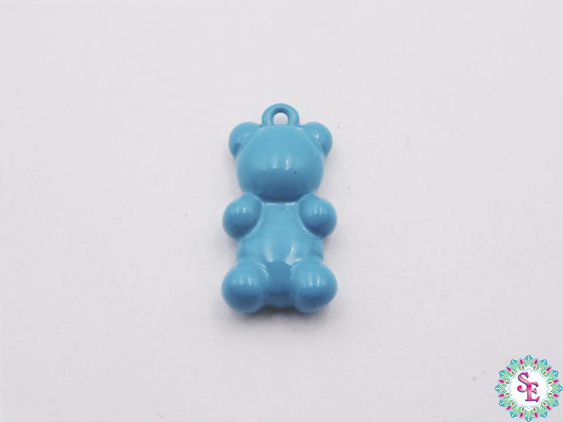 RODIO DIJE PINTADO OSO AZUL TURQUEZA 16MM  1