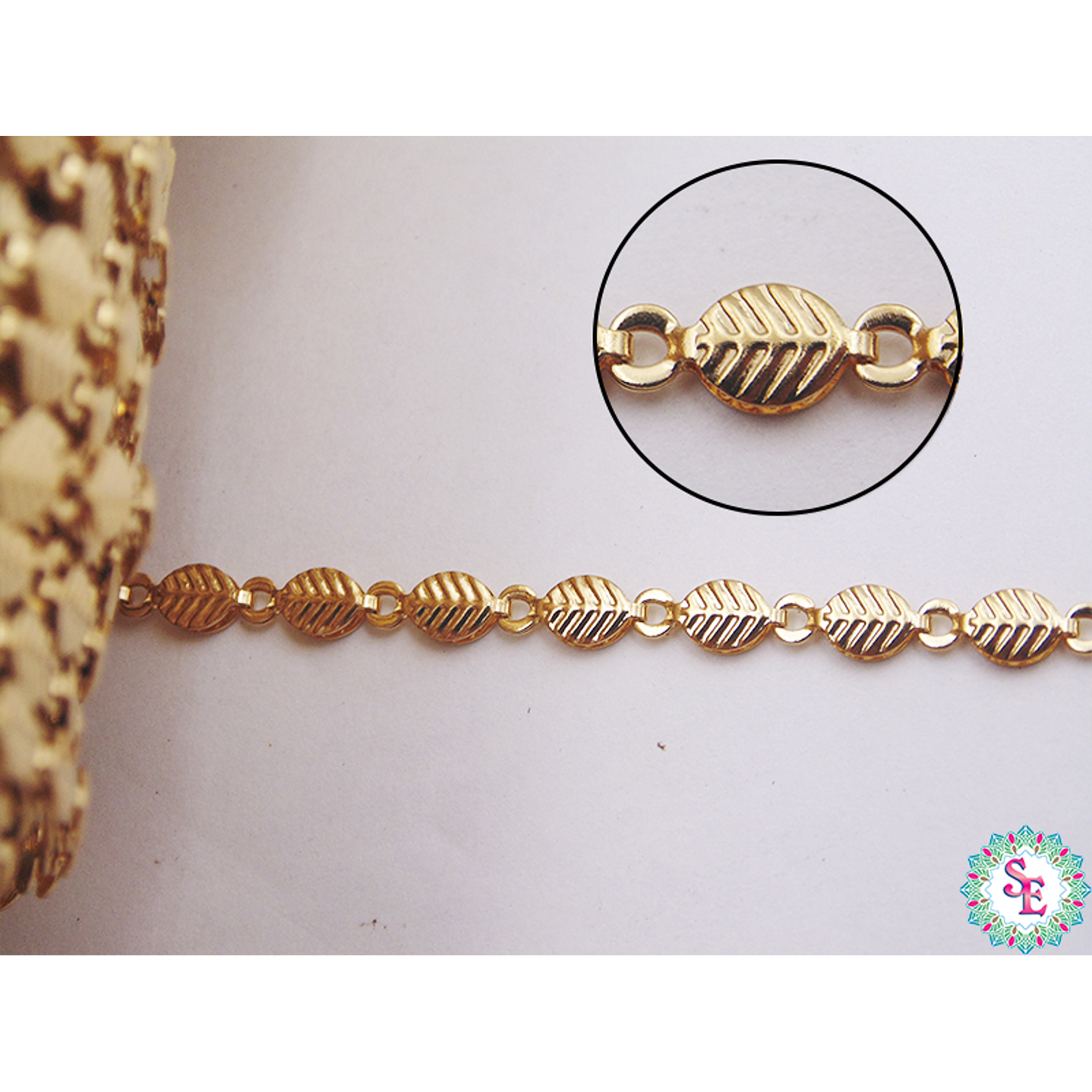 ACERO DORADO  CADENA ESLAVON HOJA 9MM 1