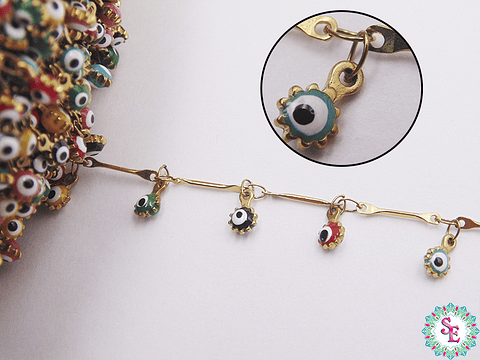 ACERO DORADO CADENA SEPARADOR DIJE OJO 4.47MM PQ MIX
