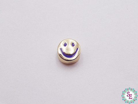 RODIO DORADO SEPARADOR CARA FELIZ 8MM MORADO
