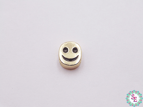 RODIO DORADO SEPARADOR CARA FELIZ 8MM NEGRO