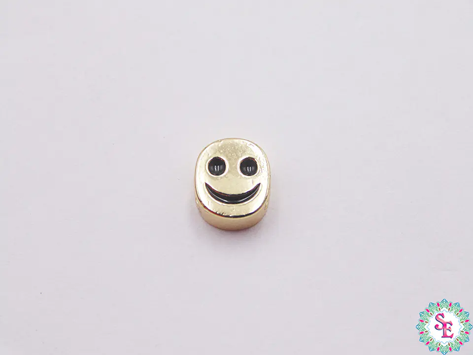 RODIO DORADO SEPARADOR CARA FELIZ 8MM NEGRO 1