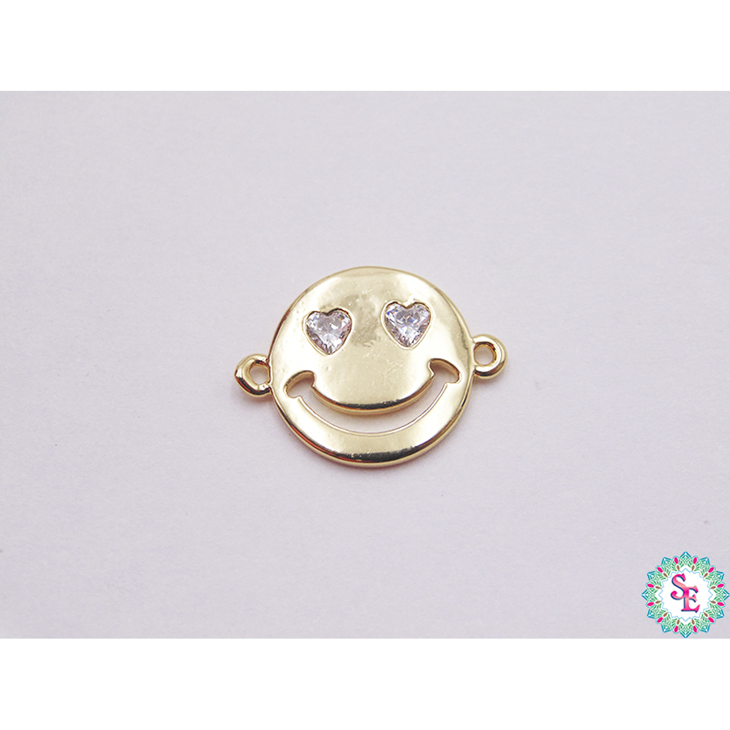 RODIO DORADO TERMINAL CARITA FELIZ OJO CIRCÓN 13MM 1