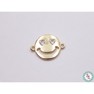 RODIO DORADO TERMINAL CARITA FELIZ OJO CIRCÓN 13MM