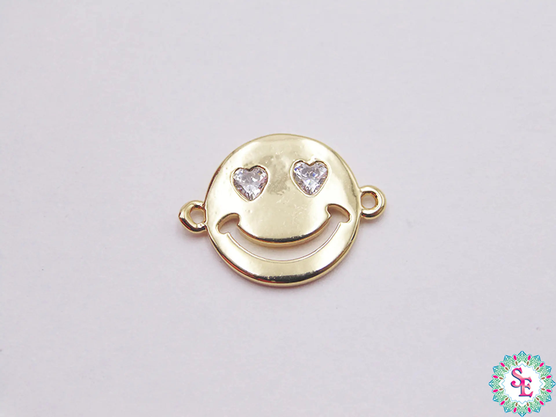 RODIO DORADO TERMINAL CARITA FELIZ OJO CIRCÓN 13MM 1