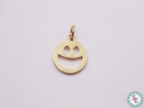 RODIO DORADO DIJE 11MM CARA  FELIZ 577D