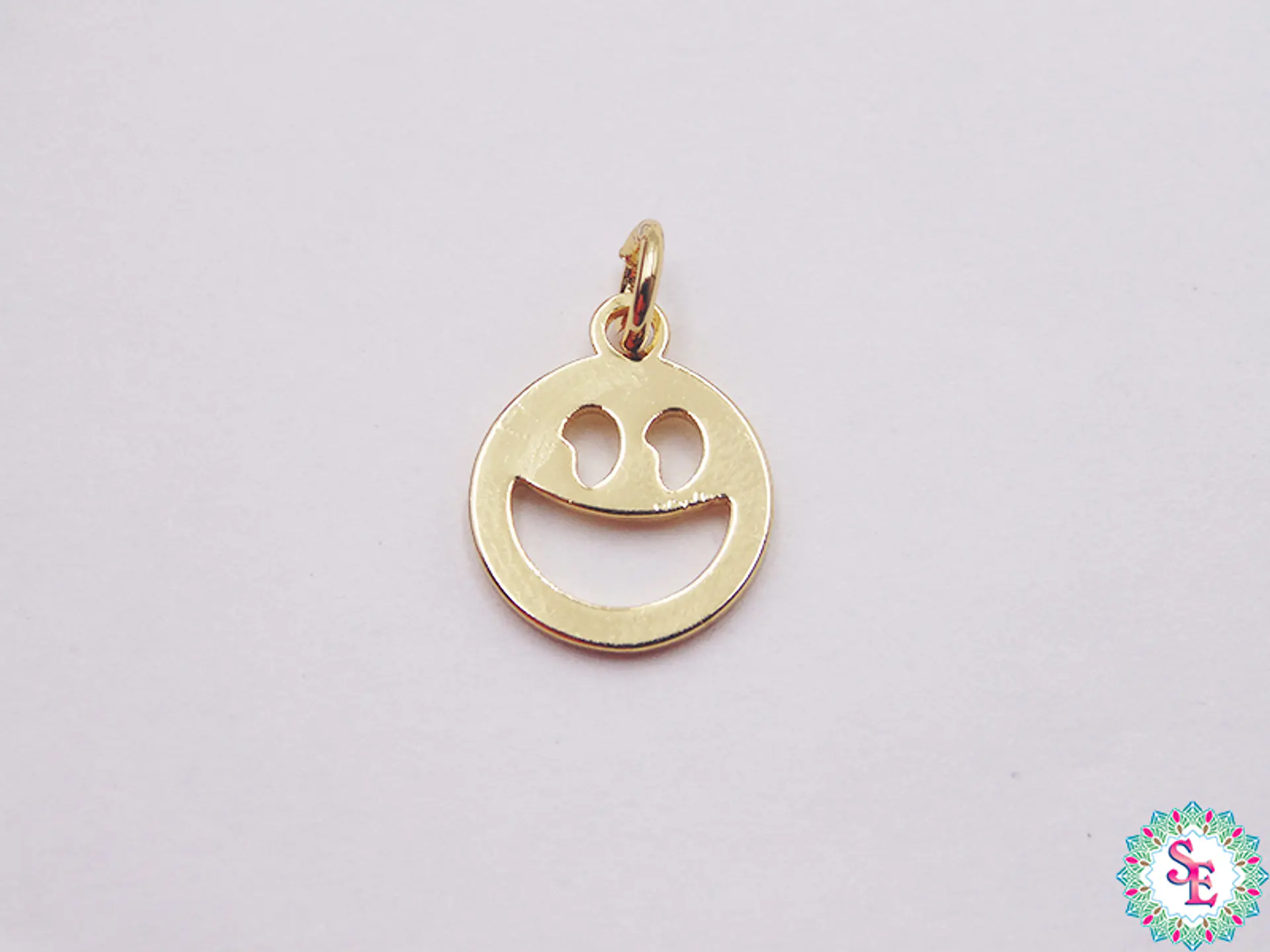RODIO DORADO DIJE 11MM CARA  FELIZ 577D 1