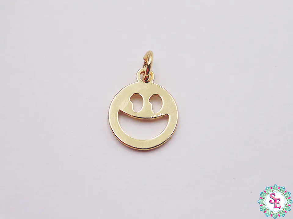 RODIO DORADO DIJE 11MM CARA  FELIZ 577D 1