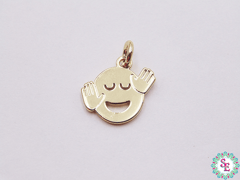 RODIO DORADO DIJE 14MM CARA FELIZ 578D