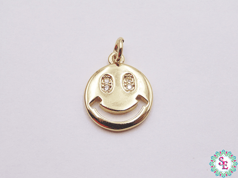 RODIO DORADO DIJE CARA FELIZ 572D OJO CIRCON 10MM