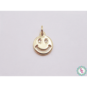 RODIO DORADO DIJE CARA FELIZ 580D  OJO CIRCON 13MM 