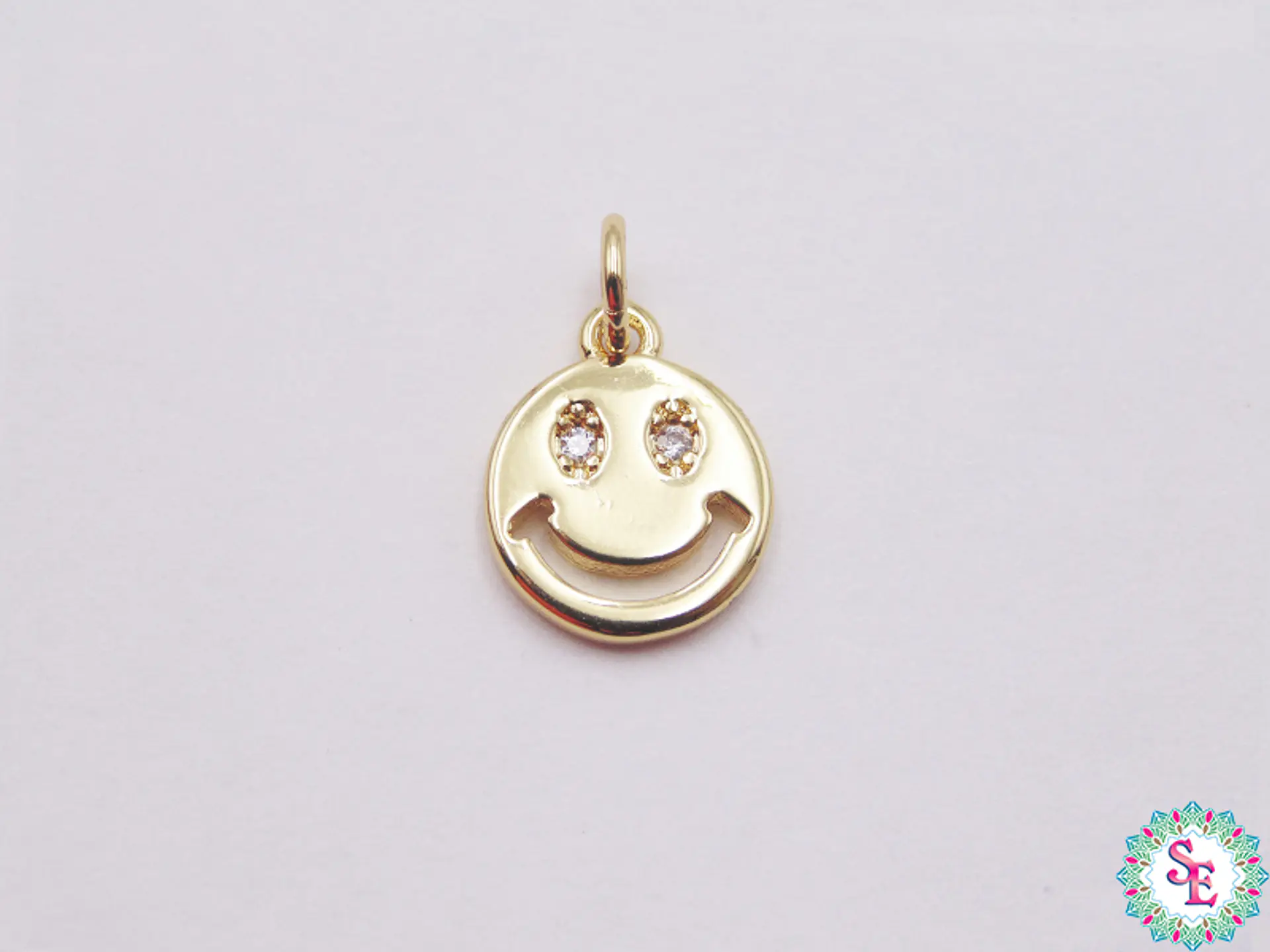 RODIO DORADO DIJE CARA FELIZ 580D  OJO CIRCON 13MM  1