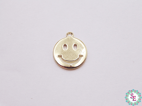 RODIO DORADO DIJE 11MM CARA FELIZ 575D