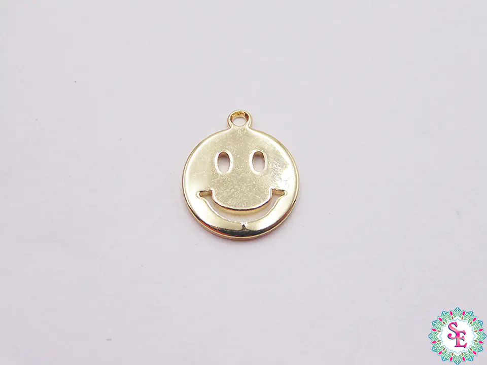 RODIO DORADO DIJE 11MM CARA FELIZ 575D 1