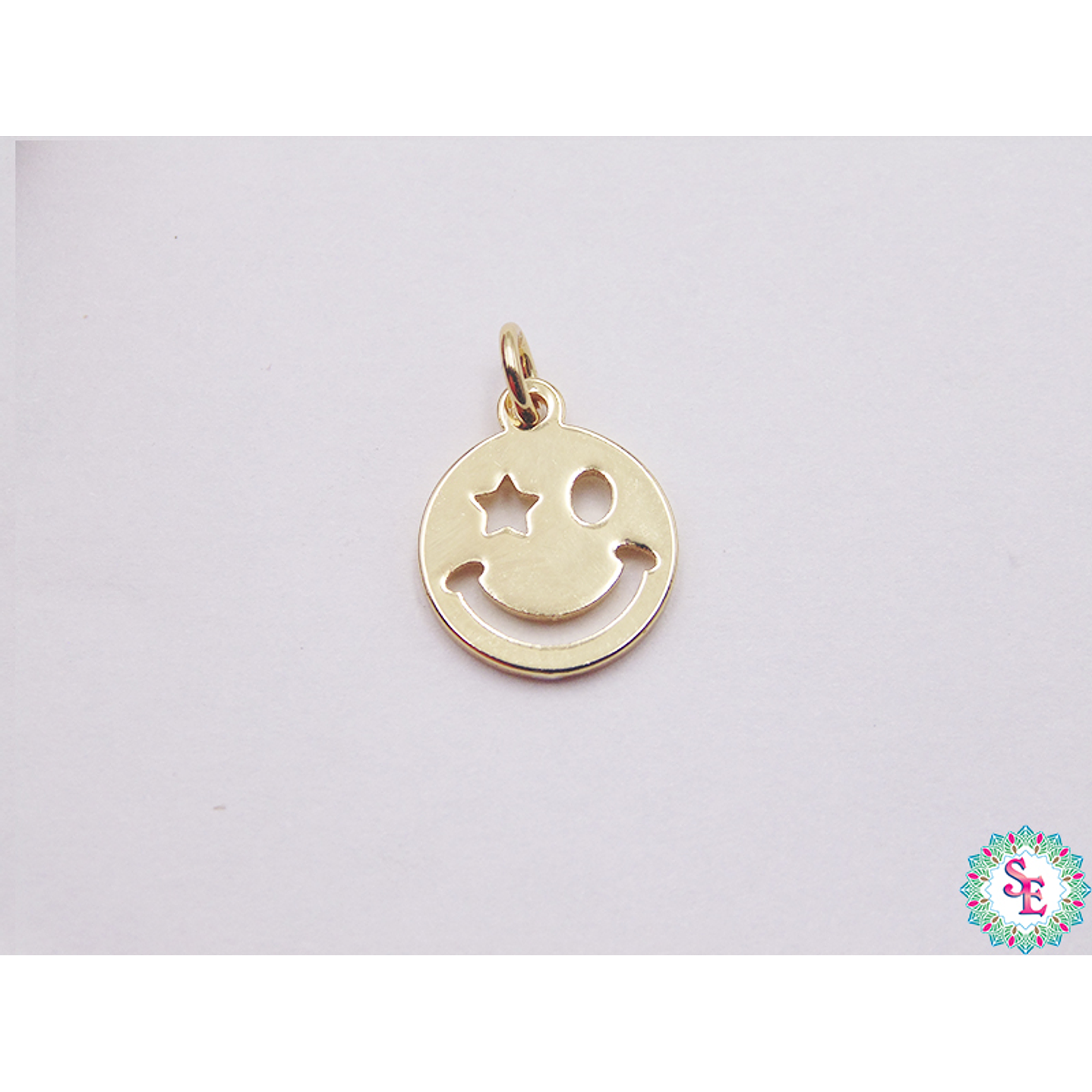 RODIO DORADO DIJE 11MM CARA FELIZ 576D 1