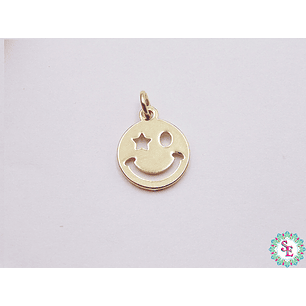 RODIO DORADO DIJE 11MM CARA FELIZ 576D