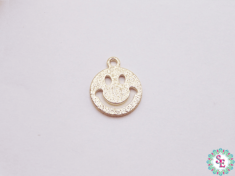 RODIO DORADO DIJE 10MM CARA FELIZ 569D